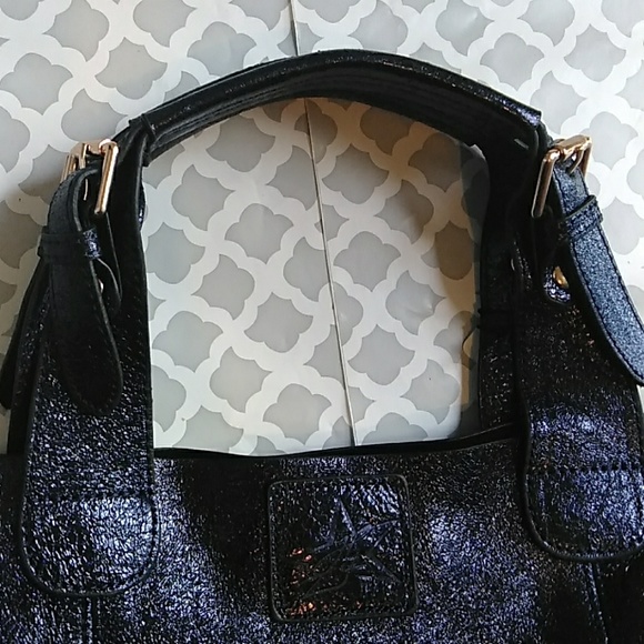 H2Z BAG BLUE METALLIC LEATHER TOTE WOMAN'S - Picture 3 of 8